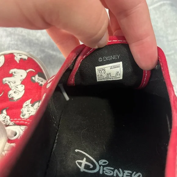 DISNEY Vans Red and White Dalmatian Print Sneakers - Picture 4 of 8
